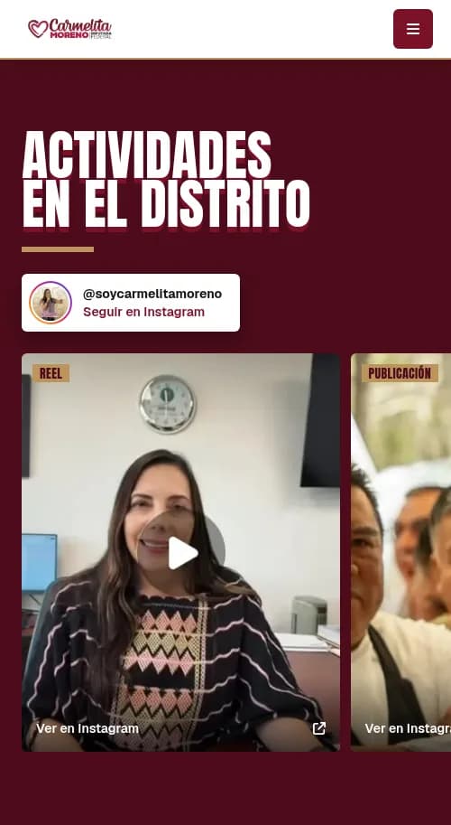 Carmelita Moreno, Diputada Federal: Actividades en móvil