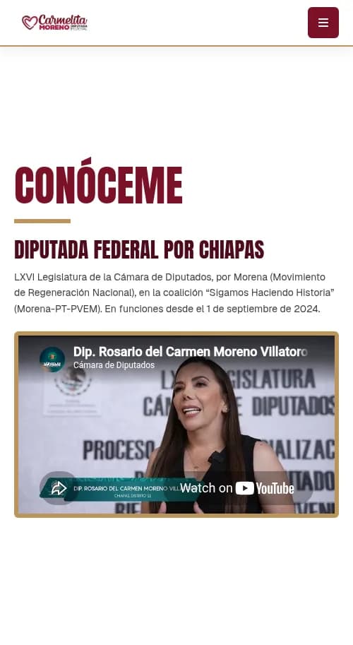 Carmelita Moreno, Diputada Federal: Conóceme en móvil