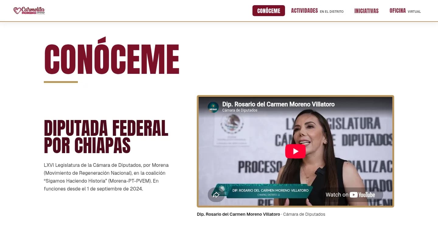 Carmelita Moreno, Diputada Federal: Conóceme en PC