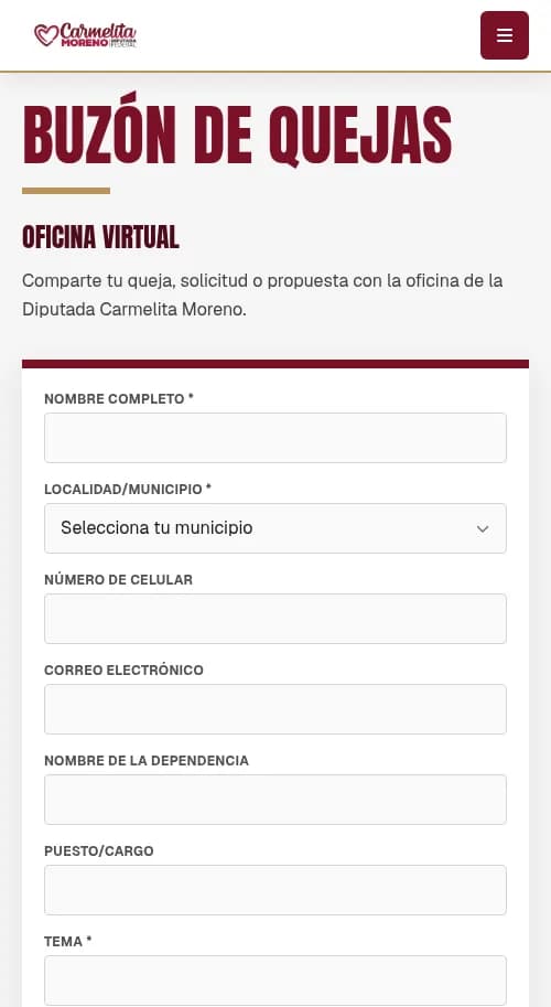 Carmelita Moreno, Diputada Federal: Buzón en móvil