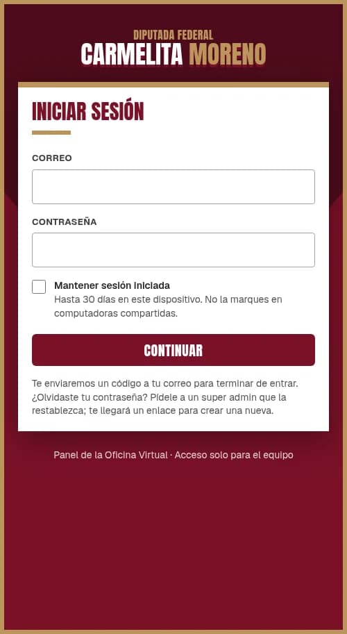 Carmelita Moreno, Diputada Federal: Panel en móvil