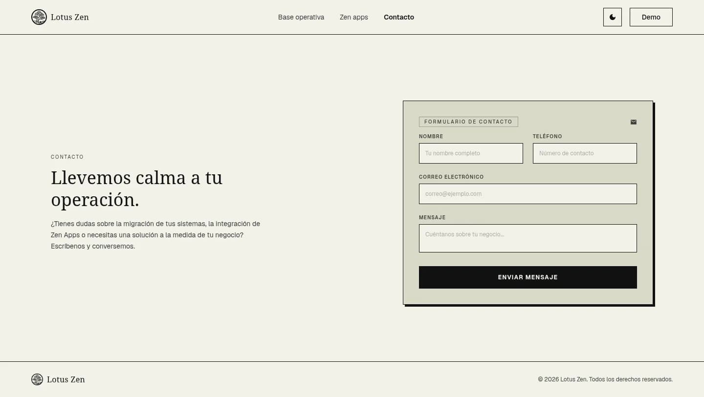 Lotus Zen: Contacto en PC