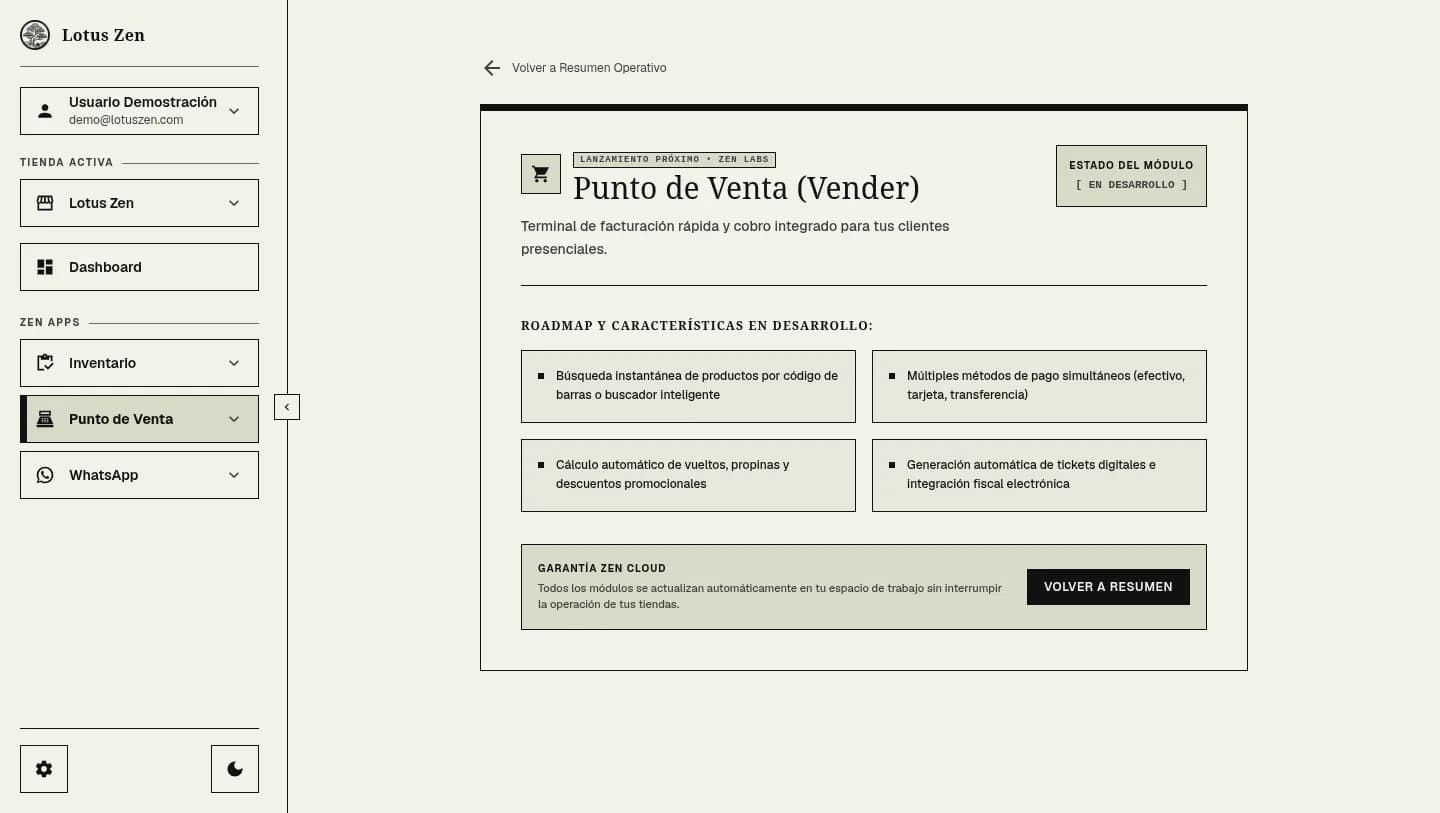 Lotus Zen: Punto de venta en PC